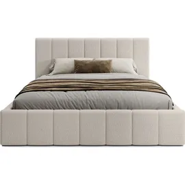 FEDVE Polsterbett Doppelbett Handorf Schlafzimmer Bett 140x200 Creme (Anthology 01) - Creme