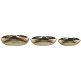 Beliani Dekotablett 3er Set UJUNG Metall Gold