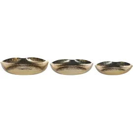 Beliani Dekotablett 3er Set UJUNG Metall Gold