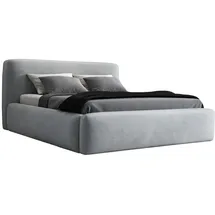 mebloland Polsterbett LUMO 140 x 200 mit Matratze und Bettkasten. Farbe: Grau - Grau