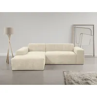 werk2 »Zeus-L modern und zeitlos, Breite 253cm, bequemes Sofa«, Curvy Trend Ecksofa mit urbaner Optik, beige (natur), (57409764-0)