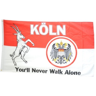 Flaggenfritze Fahne/Flagge Köln You'll Never Walk Alone + gratis Sticker