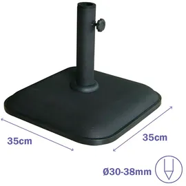 marbueno summer Sonnenschirmständer Beton 35 x 35 x 5,2 cm 11 kg Schwarz
