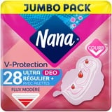 Nana Ultra Regular Plus Deo Damenbinden mit Flügeln – moderater Flow – 28 Servietten in Einzeltasche