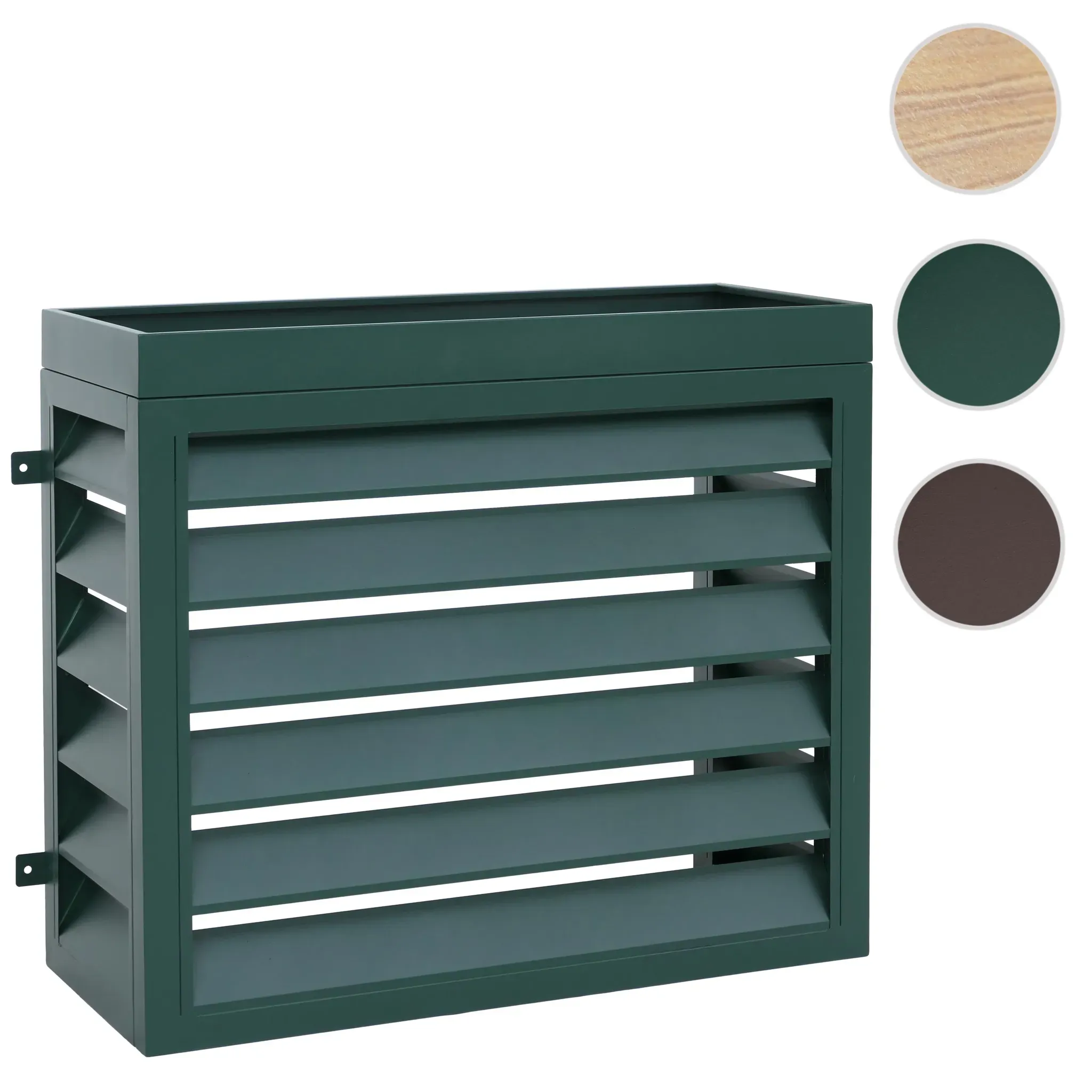 Verkleidung für Klimaanlage/Wärmetauscher HWC-O43 mit Pflanzkasten, Abdeckung, Metall 80x97x38cm ~ grün