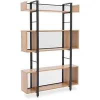 Möbilia Raumteilerregal 120 x 30 x 180 cm Beige-Schwarz