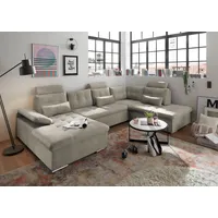 ed exciting design ED Lifestyle Medan U Sofa 3-teilig Holzwerkstoff/Nosag