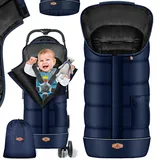 Kidiz KIDIZ® Babyfußsack Baby Fußsack Winterfußsack Babyschale mit Reißverschluss Kuschelsack Babydecke Kinderwagen waschbar Tasche passend für alle Kinderwagen Bett Wärmedecke aus Thermo-Fleece