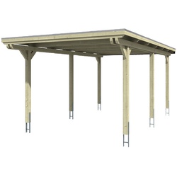 SKANHOLZ Carport »Emsland«, BxT: 354 x 604 cm, Firsthöhe: 238 cm, farbbehandelt - braun