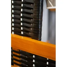 Mr. Deko bene living Hundestrandkorb - gestreift/anthrazit - PE schwarz - inkl. Schutzhülle