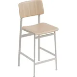 Muuto Loft Hocker 65 cm, eiche graue Beine