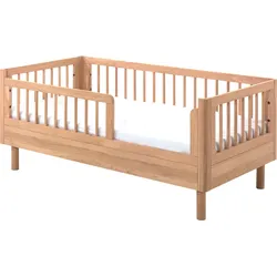 Vipack Kinderbett »stabil und hochwertig gebaut, Kanten gerundet, mit Rausfallschutz«, 70/140 cm, inkl. Lattenrost, aus massiver Eiche natur geölt Vipack Eiche natur geölt + Eiche natur geölt + Eiche natur geölt