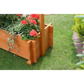 Promadino Spalier mit Pflanzkasten 140 x 64,5 cm Braun