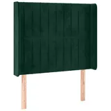 vidaXL LED Kopfteil Dunkelgrün 103x16x118/128 cm Samt