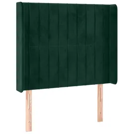 vidaXL LED Kopfteil Dunkelgrün 103x16x118/128 cm Samt