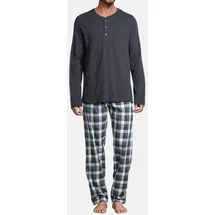 SCHIESSER Pyjama Night & Home Grau kariert / Blau 48