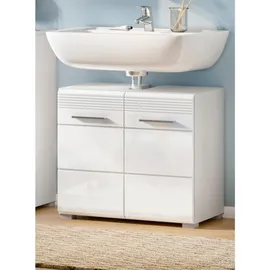 inn.furn Waschbeckenunterschrank 60 x 56 x 34 cm Weiß Hochglanz