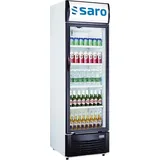 SARO - Getränkekühlschrank - mit Glastür und Werbetafel 382 Liter Füllvolumen - Schwarz/Weiß