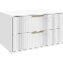 Badplaats Waschbeckenunterschrank Rimini 2 Schubladen Weiß Matt - 80 x 46 cm