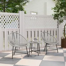 Outsunny Polyrattan Set 3-tlg. Grau