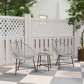 Outsunny Polyrattan Set 3-tlg. Grau