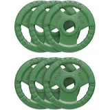 GORILLA SPORTS® Hantelscheiben - Einzeln 1,25-25kg / Set 30kg, 50mm, Gummi, mit Griff - Gewichte Hantel, Weight Plates, Gewichtsscheiben, Olympia Hantelscheibe, Langhantel Scheiben, Fitness Gewichte