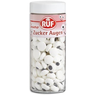 RUF Zucker-Augen, essbare Deko-Augen zum Verzieren von Cookies, Muffins, Cupcakes & Törtchen, für Halloween, Weihnachten & Kinder-Geburtstage, 1 x 75g