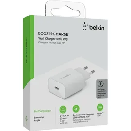 Belkin 25W USB-C Ladegerät PowerDelivery lightning Kabel 1m weiß WCA004vf1MWH-B5