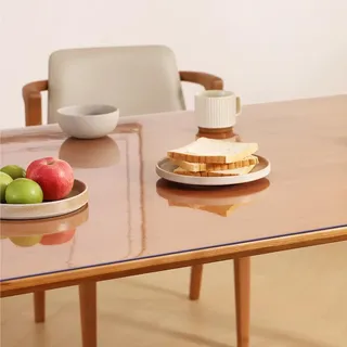 kefu01 Hochtemperaturbeständige Tischdecke Transparent,wasserdichte Tischfolie Schutzfolie,3mm PVC Tischschutz,Rechteckiger Tischfolie,Schrumpffreier Geruchloser Tischschutzfolie (45x60cm/18x24in)