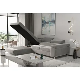 kaiser möbel Ecksofa mit schlaffunktion und bettkasten, Eckcouch ATOM DUNKELBRAUN Links - Dunkelbraun