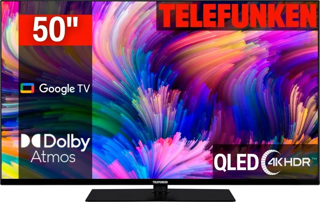Telefunken D55Q700M6CW QLED-Fernseher (139 cm/55 Zoll, 4K Ultra HD, Google TV, Smart-TV) schwarz