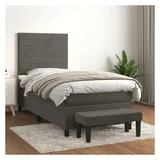vidaXL Boxspringbett 100 x 200 cm Dunkelgrau
