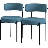 ML-Design Esszimmerstuhl, Blau Metall, 8-Sitzer, 53x78x50 cm, Esszimmer, Stühle, Esszimmerstühle Vierfußstühle