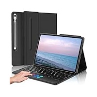 FOGARI Tastatur Tablet Samsung Tab S9 11 Zoll 2023 – Schutzhülle Tastatur Samsung Galaxy Tab S8 5G 2022/S7 11 Zoll, Französisches AZERTY, magnetisch, Bluetooth, Tastatur mit Trackpad, Schwarz