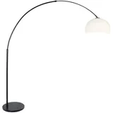 Steinhauer Bogenleuchte Stehleuchte Standlampe Metall Schwarz Weiß Leselampe H 200cm