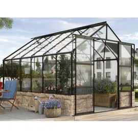 Vitavia Cassandra 9900 Alu schwarz ESG 3 mm 9,9 m² inkl. Sockelmauer