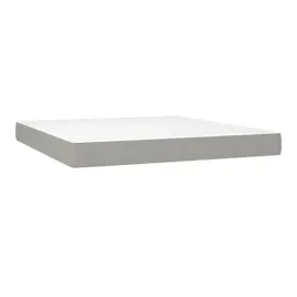 vidaXL Boxspringbett mit Matratze & LED Hellgrau 180x200 cm Stoff