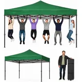 Aoxun Faltpavillon 3x3 wasserdicht stabil mit 4 Sandsäcke, Pop Up Pavillon Gartenpavillon Partyzelt faltbar Pavillion klappbar Anti-UV Inkl. Tasche mit Rollen für Garten, Innenhof,Hochzeiten, Grün