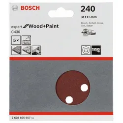 Bosch Accessories Expert for Wood 2608605657 Exzenterschleifpapier mit Klett, gelocht K?rnung (num)