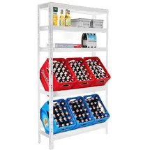 Proregal Getränkekistenregal Bodensee 100 x 30 x 180 cm Weiß