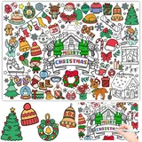 Tischdecke zum Ausmalen Weihnachten, Ausmaltischdecke Kinder 118 x 85cm, Papiertischdecke Weihnachten, Mitgebsel Weihnachten Kinder