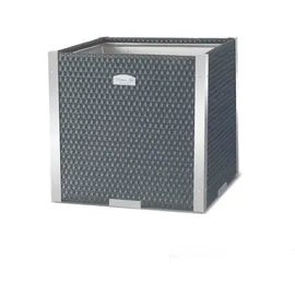 Gardeneas Rattan Pflanzenkübel quadratisch 46 x 46 x 46 cm Schwarz