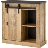 Home Affaire Regal »SHERWOOD«, modernes Holz Dekor, mit Scheunentorbeschlag aus Metall, Breite 93 cm, braun