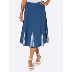 Trachtenrock CLASSIC BASICS, Damen, Gr. 54, blau (jeansblau), 65% Polyester, 35% Baumwolle, gemustert, kariert, wadenlang, Röcke