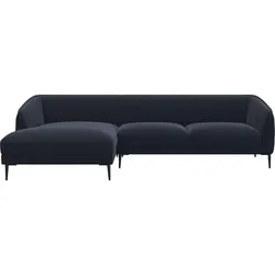 Ecksofa FLEXLUX "Belle Designsofa, L-Form, B/T 288/149 cm", blau (royal blau), B:288cm H:74cm T:149cm, 100% Polyester, Sofas, Skandinavisches Design, In hochwertiger Verarbeitung