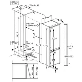 AEG NSC5S181ES Einbau-Kühl-Gefrierkombination 178 cm Nische Schlepptür