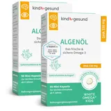 Omega 3 Kinder - 330 mg DHA pro Tagesdosis - Omega 3 vegan aus Algenöl - ohne Fischgeschmack - zuckerfrei - Algenöl Kapseln für Kinder - 180 Mini Pearlz - 100% vegan - White Omega Kids (180 Kapseln)