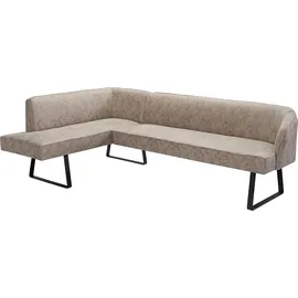 exxpo - sofa fashion Eckbank EXXPO - SOFA FASHION "Americano", braun (cappuccino), B:249cm H:83cm T:157cm, Sitzbänke, Eckbank, mit Keder und Metallfüßen, Bezug in verschiedenen Qualitäten, Topseller