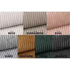 kaiser möbel Ecksofa mit Schlaffunktion und Bettkasten Modena Runden stoff Poso Beige Rechts - Beige