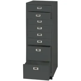 Proregal Rollcontainer Dunkelgrau Metall 8 Schubladen | | Schubladenschrank Stahlschrank Aktenschrank